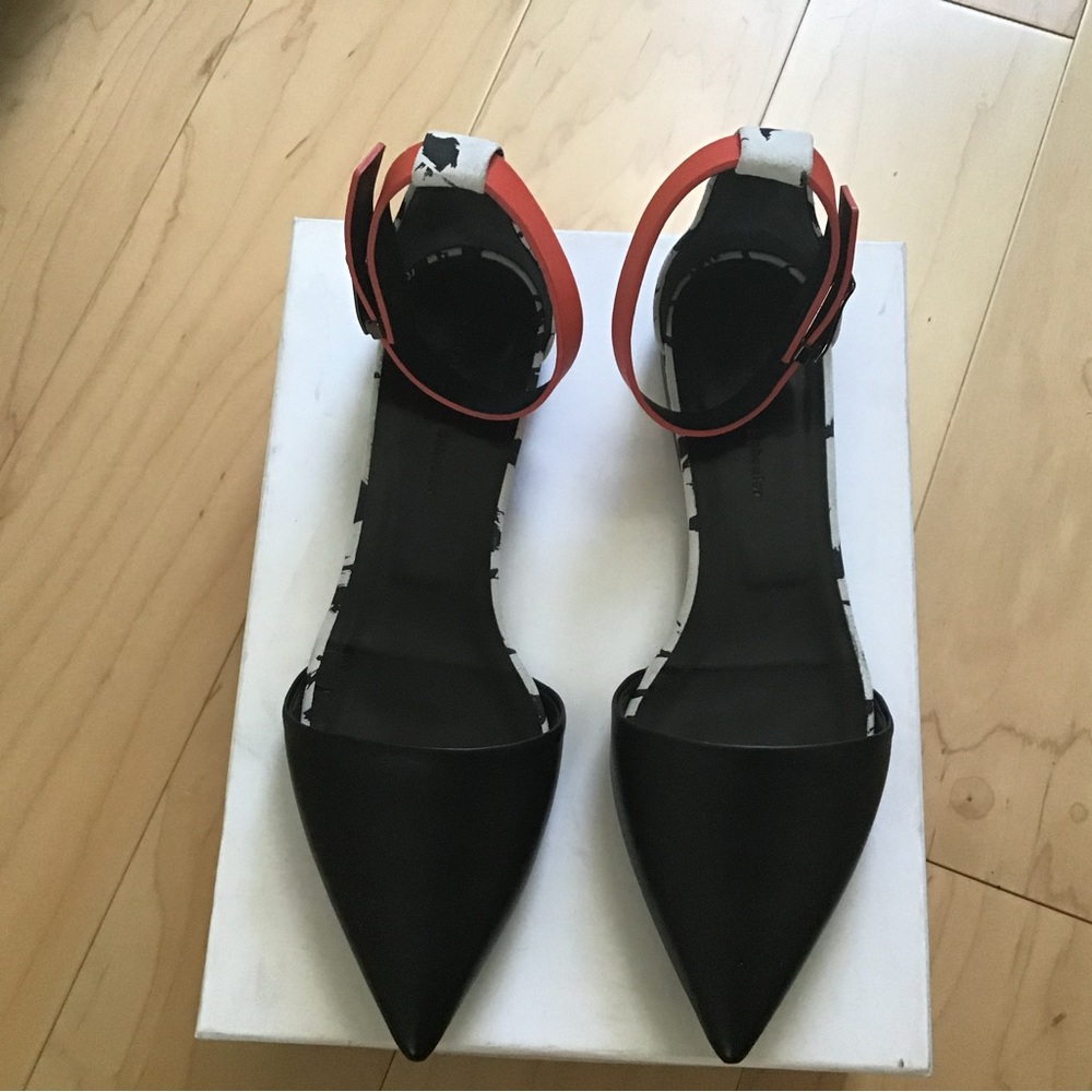 Proenza Schouler Black and Red Flats